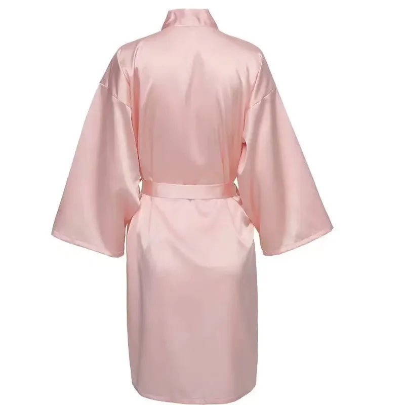 Custom Satin Wedding Bridesmaid Kimono Dressing Gown Bridesmaid Robes Soft Satin & Personalized Wedding/Bachelorette Party Robes